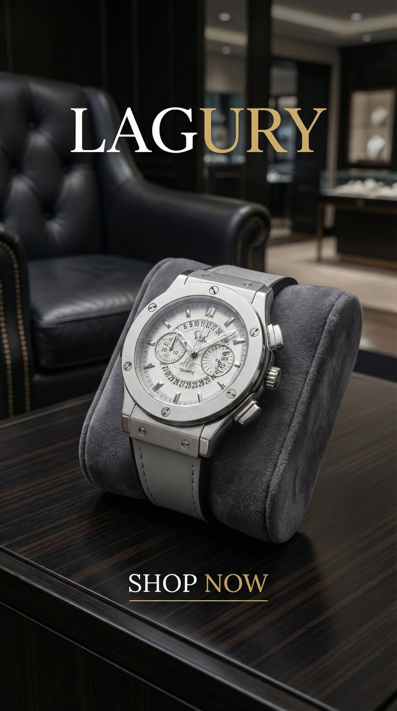 Hublot black scelton with gray strap