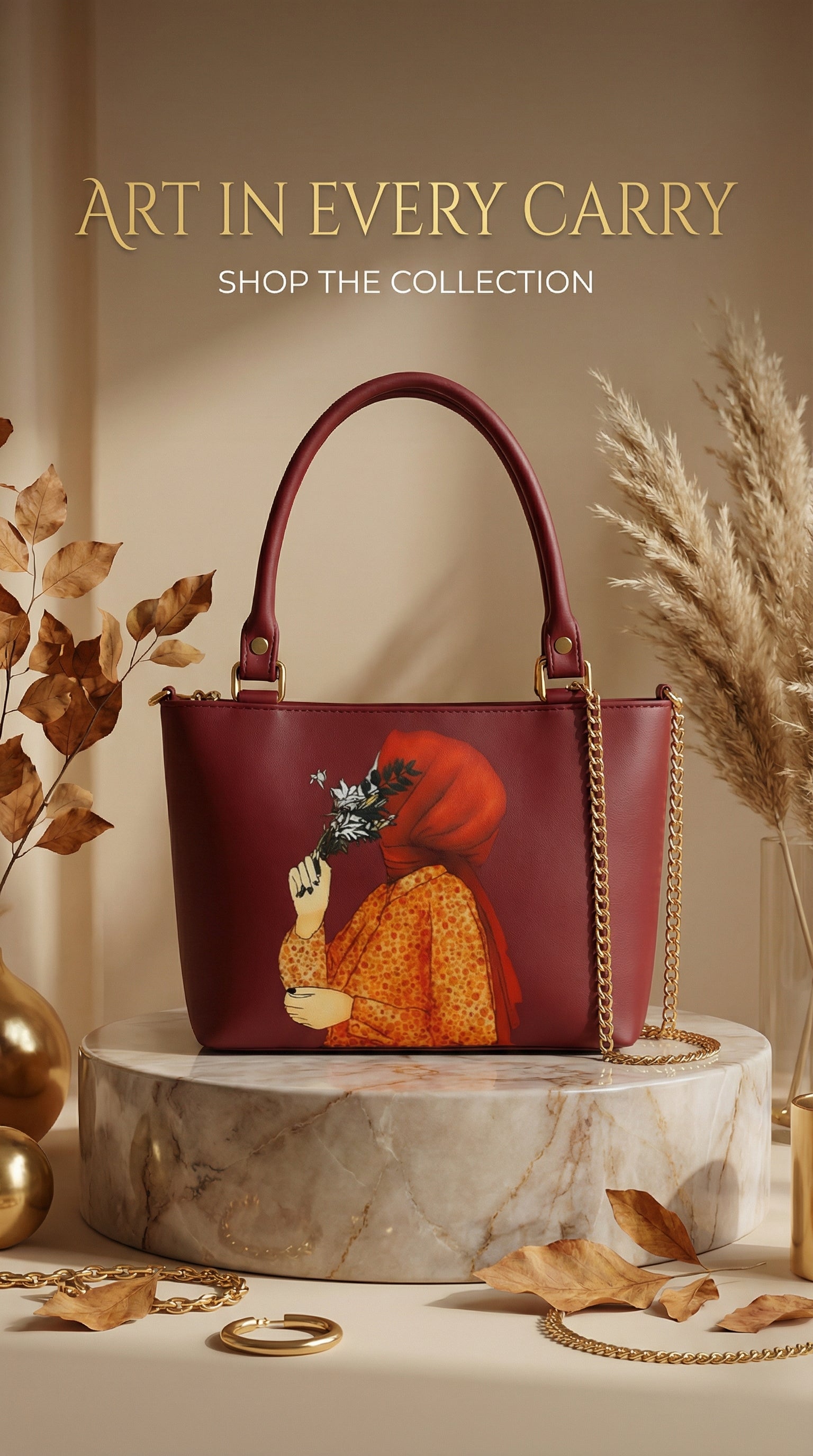 Autumn Elegance – The Aura Burgundy Tote 🍂