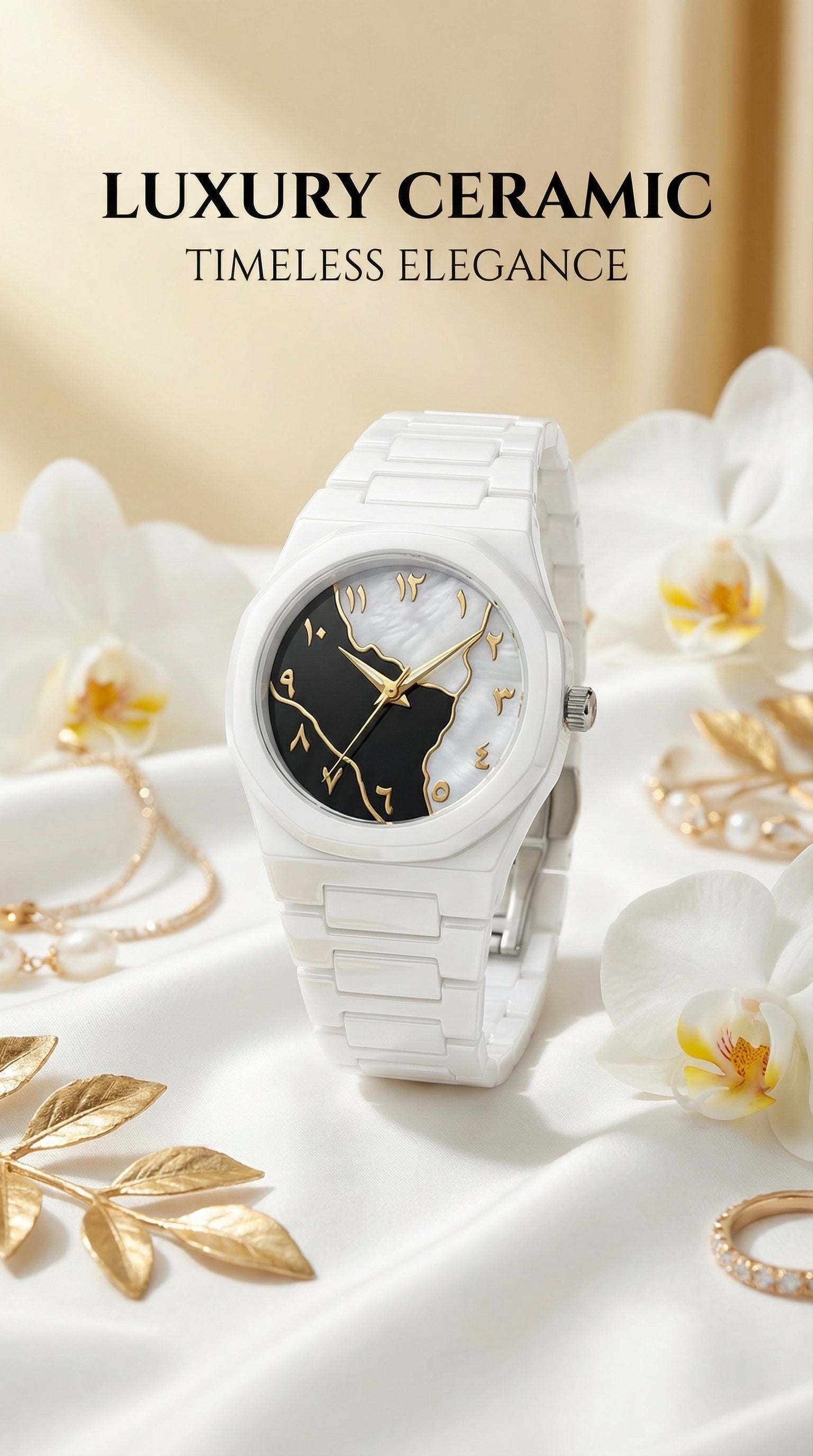 Ceramic Arabic Dial Watch