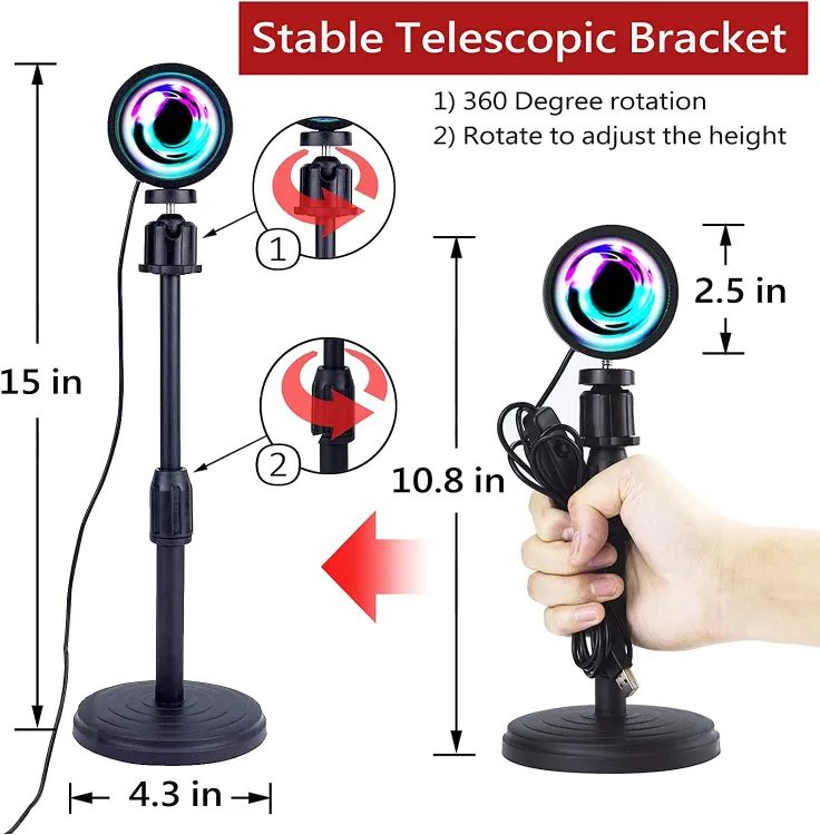 Sunset Lamp (WITH REMOTE) 16 Colors LED Changing 3-in-1